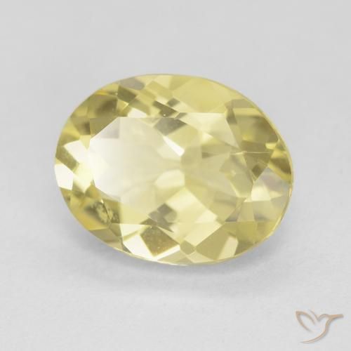 Béryl Jaune Dijon très clair naturelle ovale, 2.37 ct, VS