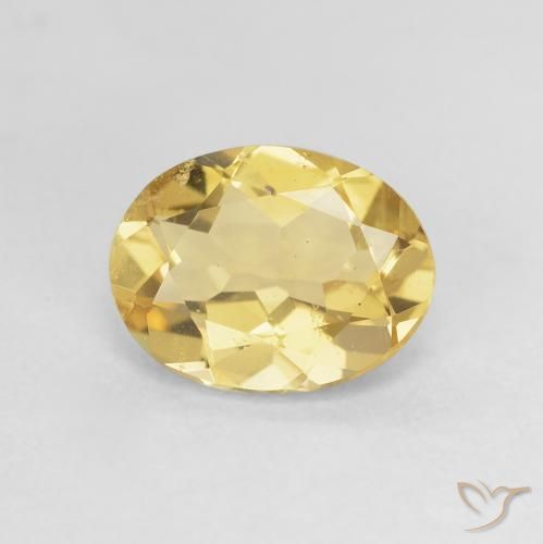 1.59ct Naturel Bourdon jaune Béryl, ovale, VS