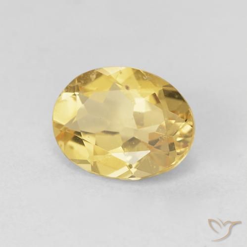 Béryl Bourdon jaune naturelle ovale, 1.59 ct, VS