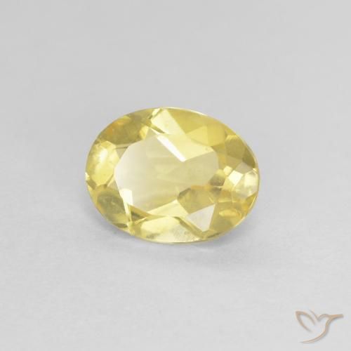 Béryl Jaune Dijon très clair naturelle ovale, 1.07 ct, VS