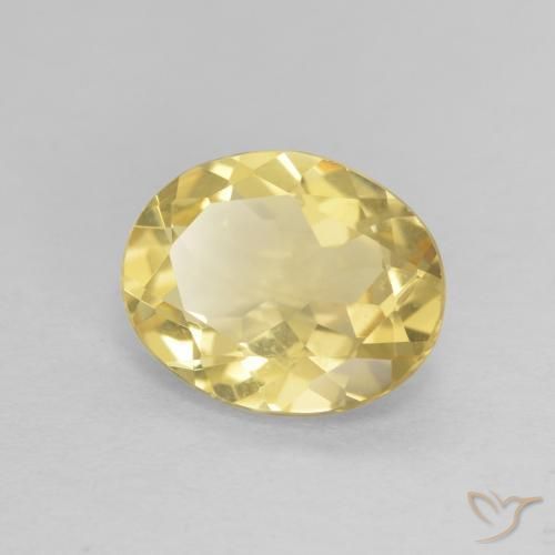 Béryl Jaune clair naturelle ovale, 1.84 ct, VVS