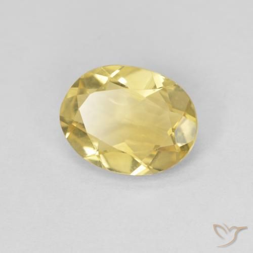 Béryl Jaune doré léger naturelle ovale, 1.42 ct, VVS
