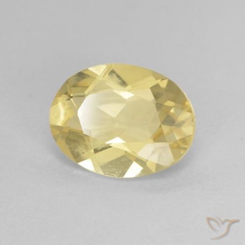 Béryl Jaune clair naturelle ovale, 1.70 ct, VVS