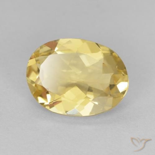 Béryl Jaune doré léger naturelle ovale, 1.96 ct, VVS