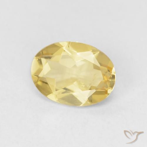 Béryl Jaune clair naturelle ovale, 1.07 ct, VS