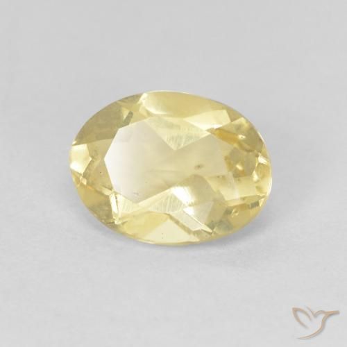 Béryl Jaune doré léger naturelle ovale, 1.11 ct, VS
