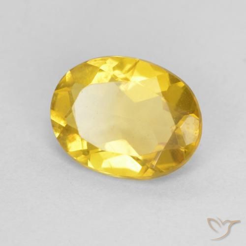 Béryl Jaune doré léger naturelle ovale, 0.89 ct, VS