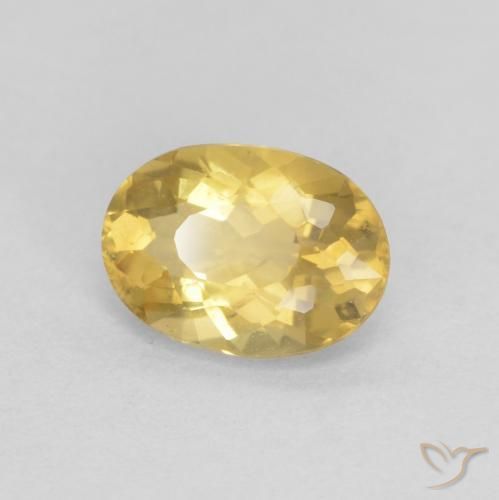 Béryl Jaune doré léger naturelle ovale, 0.69 ct, VS