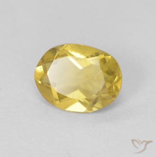 Béryl Jaune doré léger naturelle ovale, 1.17 ct, VS