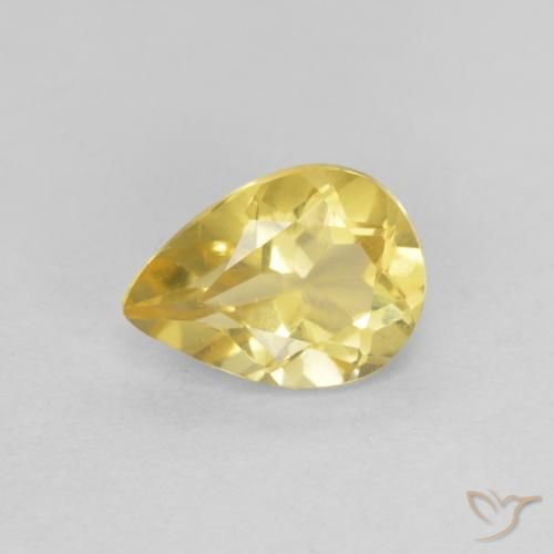 0.90ct Naturel Jaune doré léger Béryl, En forme de poire, VS