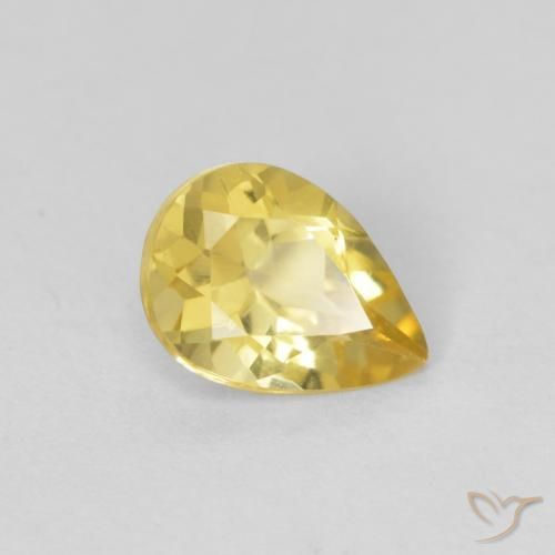 Béryl Jaune doré léger naturelle En forme de poire, 0.90 ct, VS