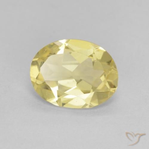 Béryl Jaune doré léger naturelle ovale, 1.54 ct, VVS-VS