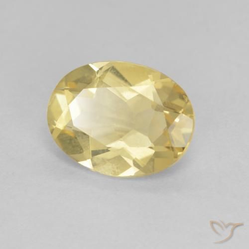 Béryl Jaune clair naturelle ovale, 1.68 ct, VVS-VS