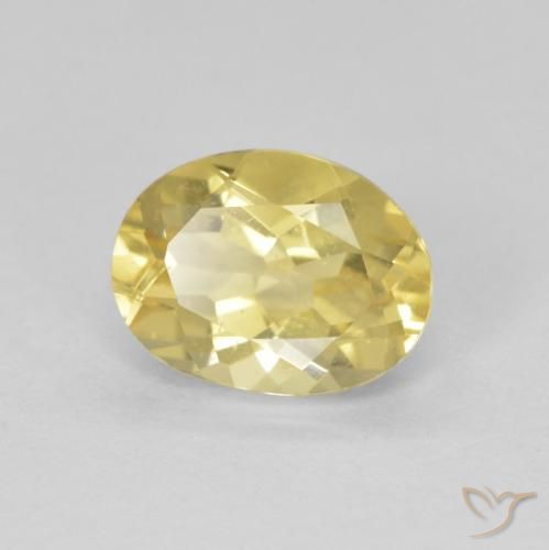 Béryl Jaune doré léger naturelle ovale, 1.73 ct, VVS-VS
