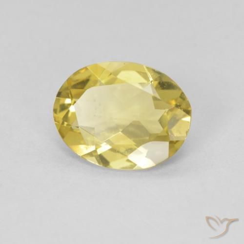 Béryl Jaune doré léger naturelle ovale, 1.29 ct, VVS-VS