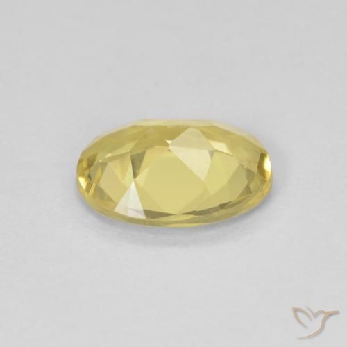 Béryl Jaune doré léger naturelle ovale, 1.29 ct, VVS-VS