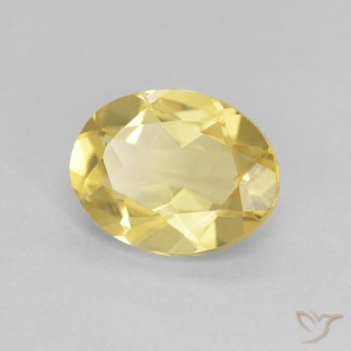 Béryl Jaune doré léger naturelle ovale, 1.74 ct, VVS-VS