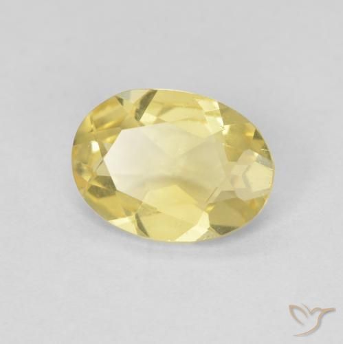 Béryl Jaune doré léger naturelle ovale, 0.92 ct, VVS-VS