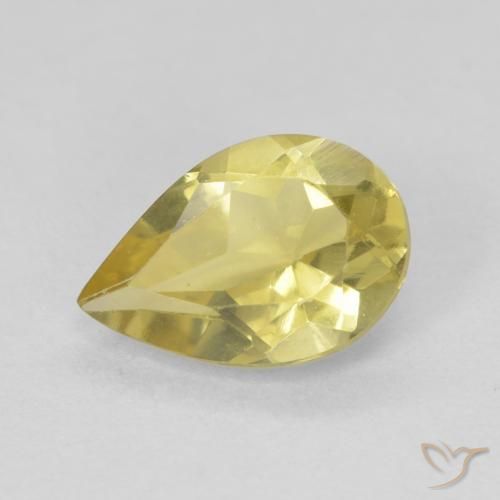 1.19ct Naturel Doré léger Béryl, En forme de poire, VVS-VS