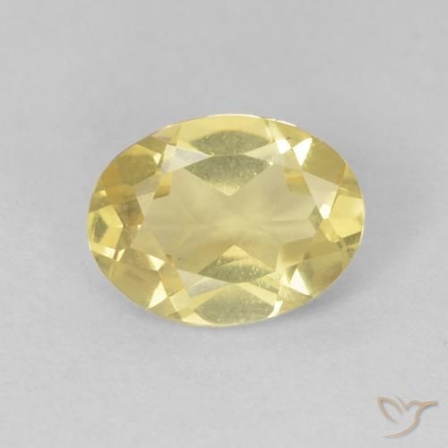 Béryl Jaune doré léger naturelle ovale, 1.22 ct, VVS-VS