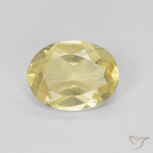Béryl Jaune clair naturelle ovale, 1.14 ct, VVS-VS