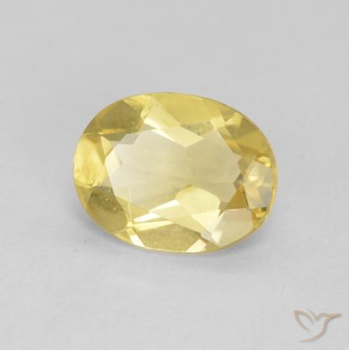 Béryl Jaune clair naturelle ovale, 1.58 ct, VVS
