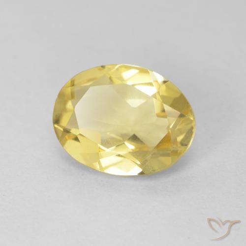 Béryl Jaune doré léger naturelle ovale, 1.54 ct, VVS