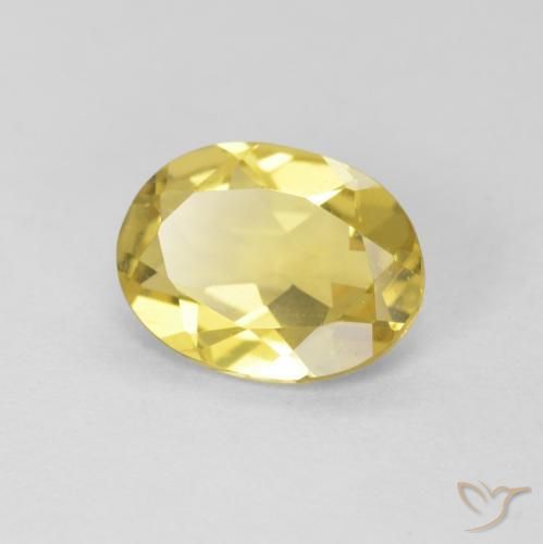 Béryl Jaune clair naturelle ovale, 1.33 ct, VVS
