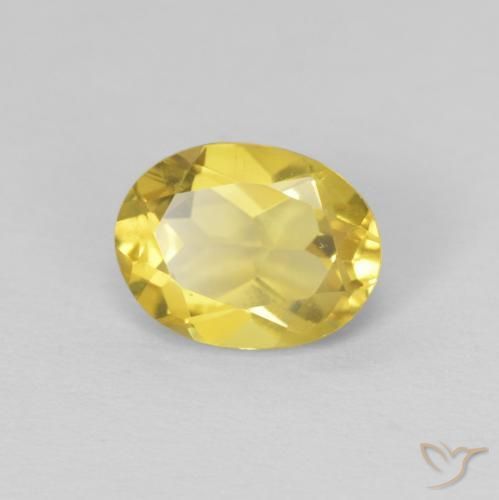 Béryl Jaune miel léger naturelle ovale, 1.32 ct, VVS