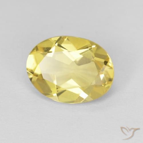 Béryl Jaune miel léger naturelle ovale, 1.74 ct, VVS