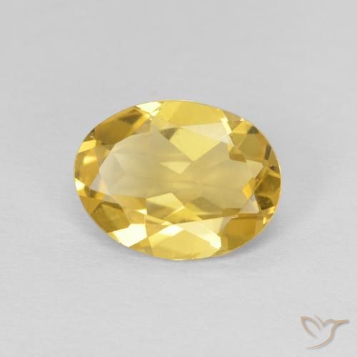 Béryl Jaune foncé naturelle ovale, 1.37 ct, VVS