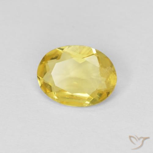 Béryl Jaune miel léger naturelle ovale, 0.92 ct, VS
