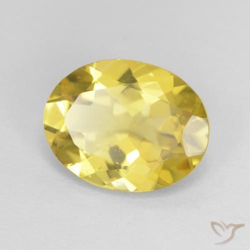 Béryl Jaune terreux naturelle ovale, 2.04 ct, VS