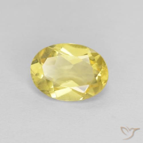 Béryl Jaune miel léger naturelle ovale, 1.18 ct, VS