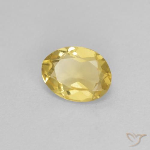 Béryl Jaune doré léger naturelle ovale, 0.65 ct, VVS-VS