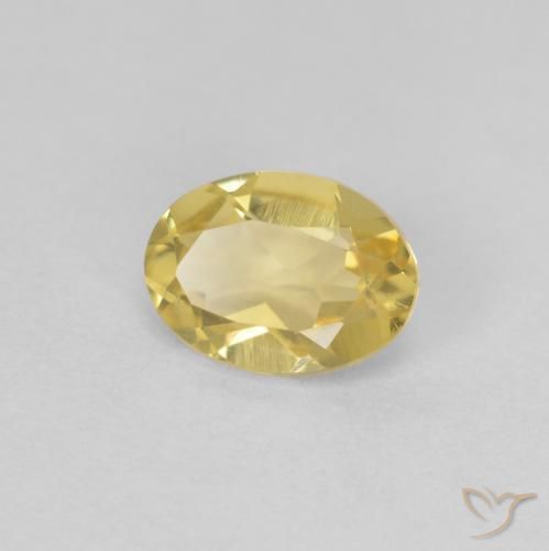 Béryl Jaune doré léger naturelle ovale, 0.73 ct, VVS-VS