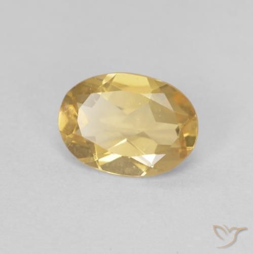 Béryl Doré léger naturelle ovale, 0.89 ct, VVS-VS