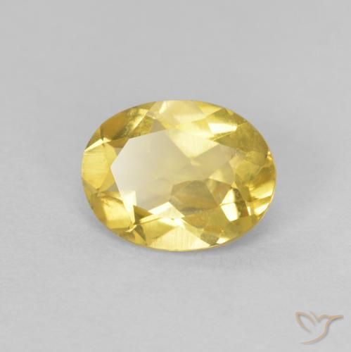 Béryl Jaune doré léger naturelle ovale, 1.07 ct, VVS-VS
