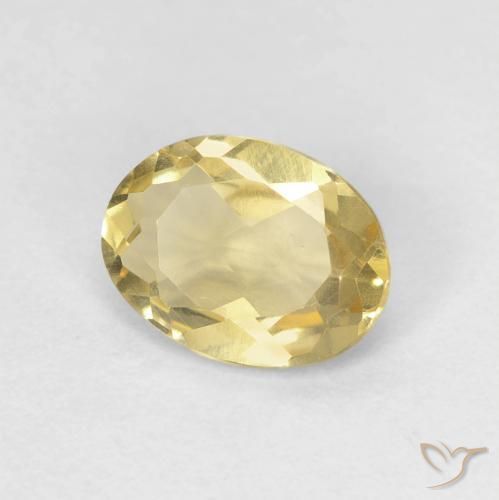 Béryl Jaune chaud naturelle ovale, 1.04 ct, VVS-VS
