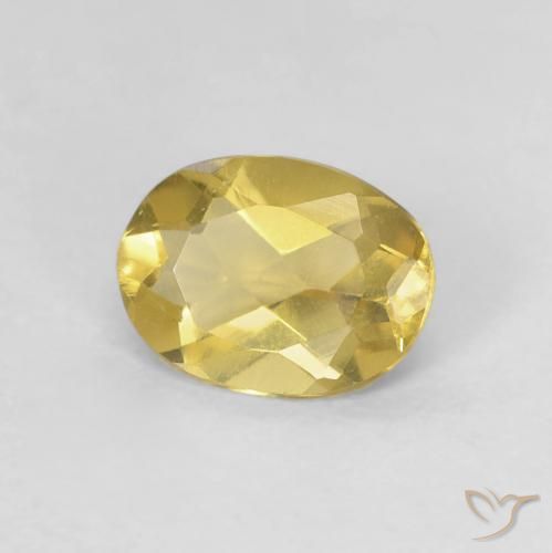 Béryl Jaune Dijon naturelle ovale, 0.98 ct, VVS-VS