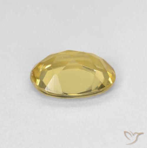Béryl Jaune Dijon naturelle ovale, 0.98 ct, VVS-VS