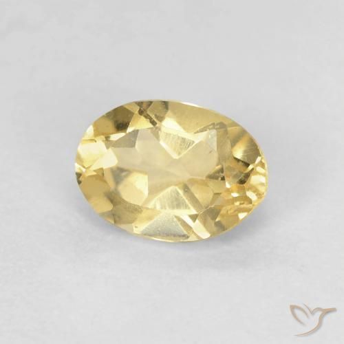 Béryl Jaune moyen naturelle ovale, 0.93 ct, VVS-VS