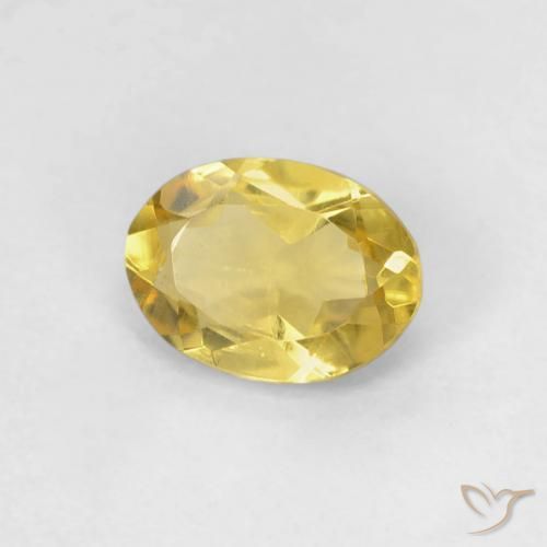 Béryl Jaune terreux naturelle ovale, 0.73 ct, VS