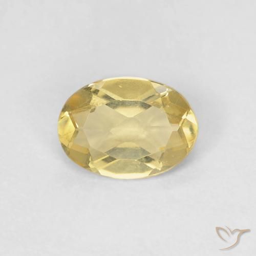0.66ct Naturel Light Dijon Yellow Béryl, ovale, VVS-VS