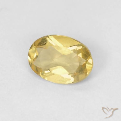 Béryl Light Dijon Yellow naturelle ovale, 0.66 ct, VVS-VS