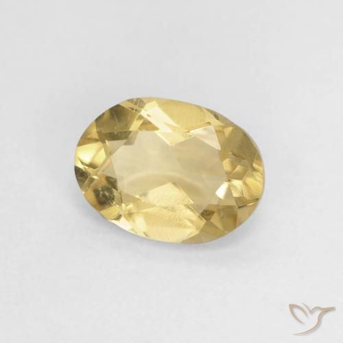 Béryl Jaune terreux naturelle ovale, 0.80 ct, VVS-VS