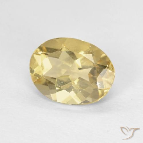 Béryl Jaune chaud naturelle ovale, 1.62 ct, VVS-VS
