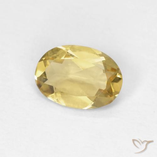 Béryl Jaune Dijon naturelle ovale, 0.55 ct, VVS-VS