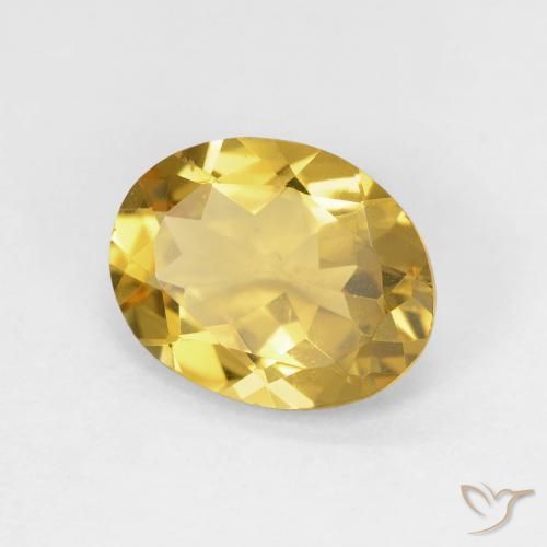Béryl Jaune marron naturelle ovale, 2.11 ct, VS