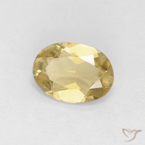 Béryl Jaune Dijon très clair naturelle ovale, 0.97 ct, VVS